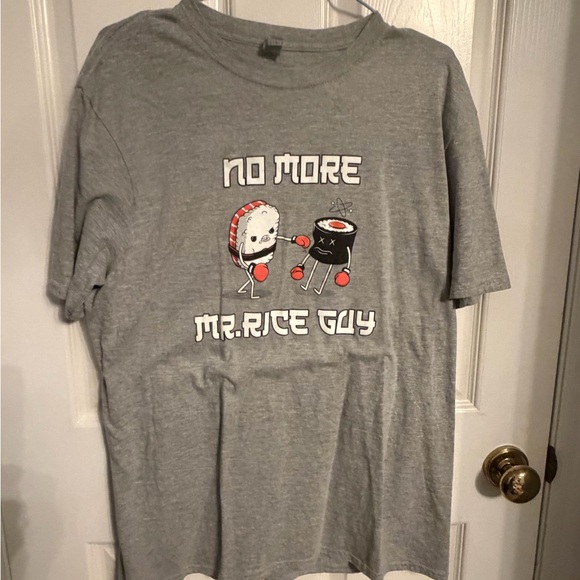 Gildan Other - Gildan Heather Gray Graphic Tee No More Mr. Rice Guy, men’s L